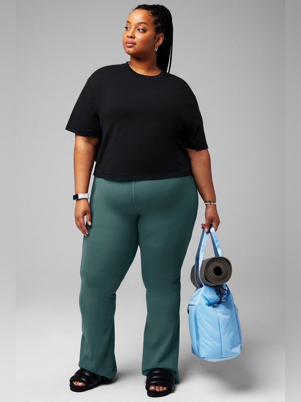 Fabletics Oasis High-Waisted Kick Flare in Storm Slate